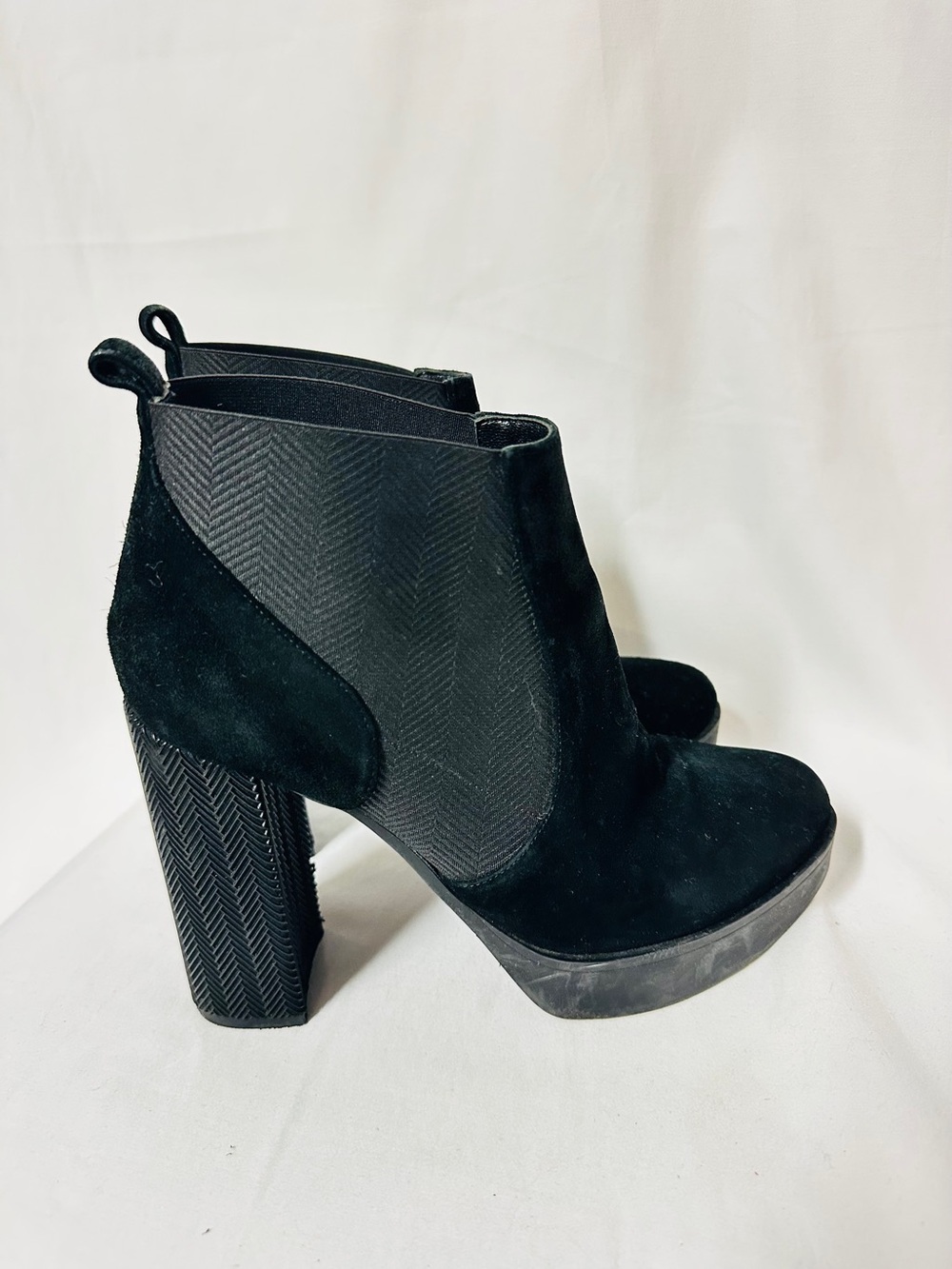 Pollini Tronchetti Black Suede Platform Ankle Boots
